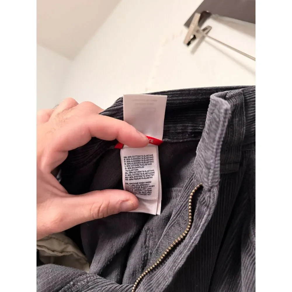 North Face Charcoal Gray Corduroy Utility Stretch Work Pants Men 30 R Gorpcore